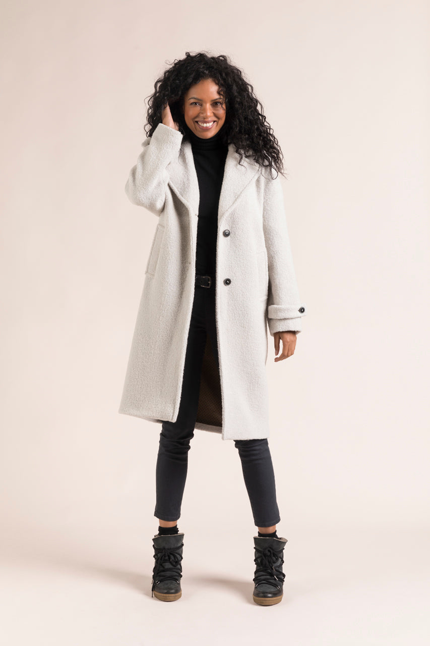 Manteau cintré gris femme sale