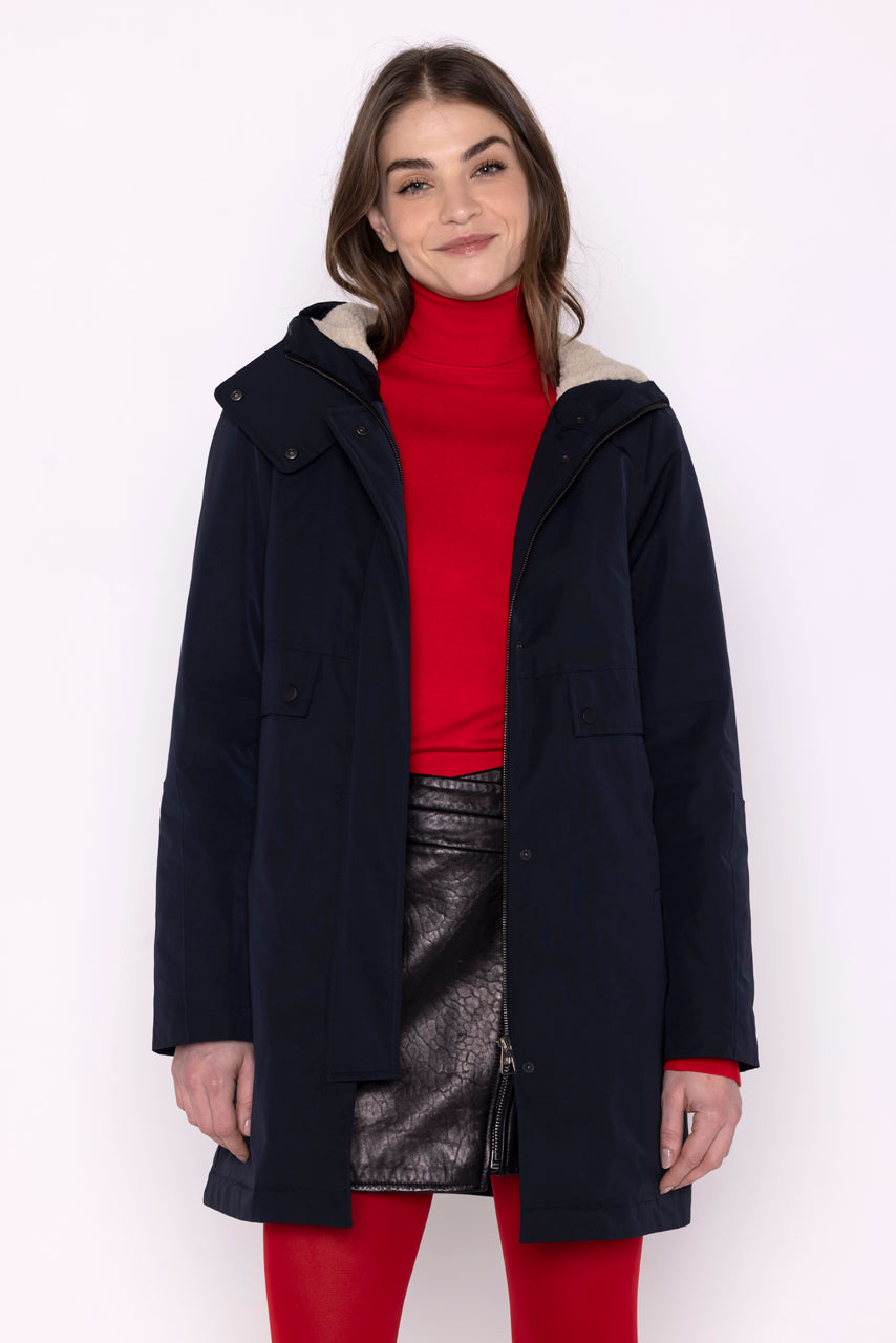 Parka GABRIAC-Warm parka with hood in navy water-repellent fabric