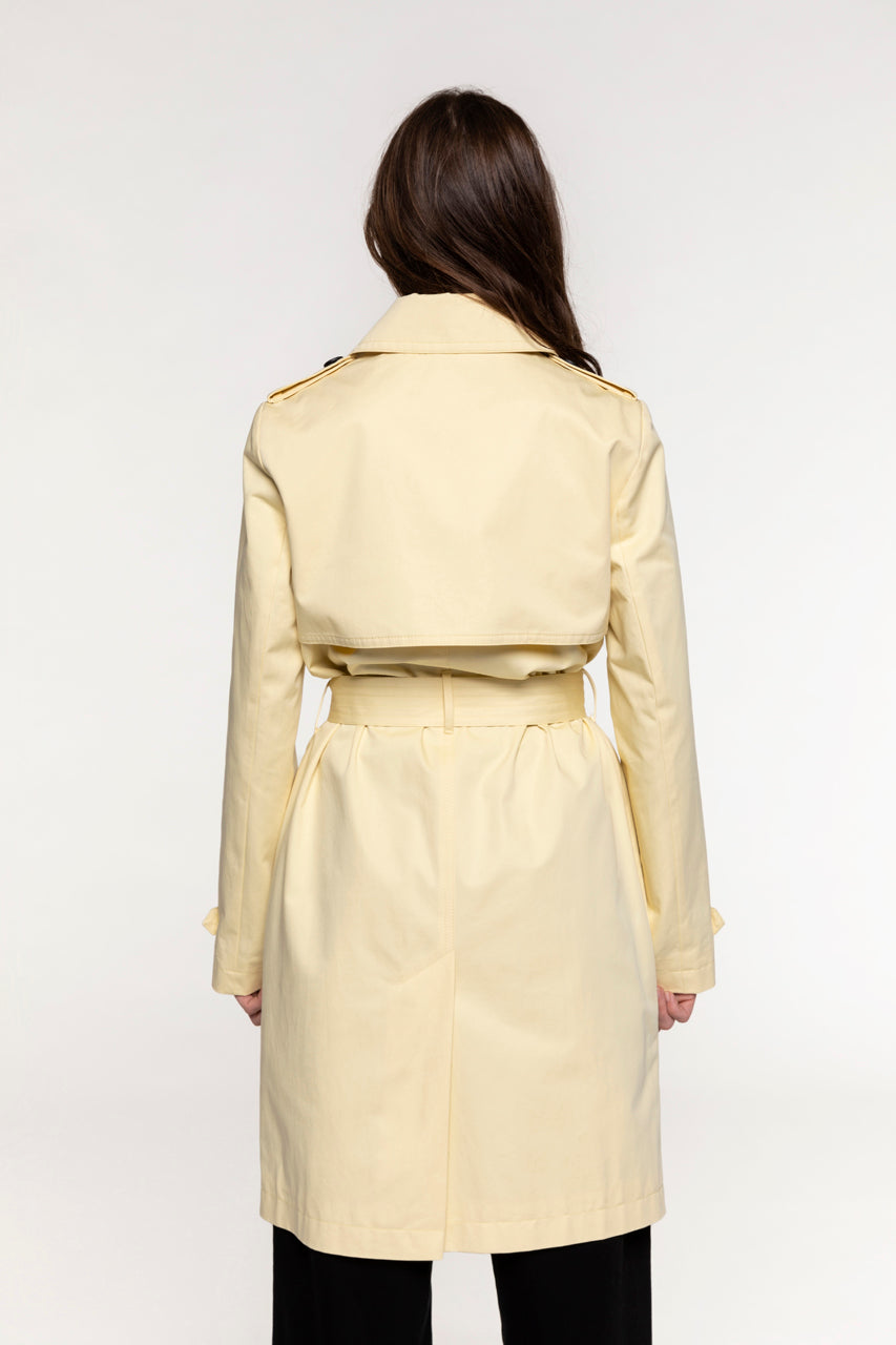 Authentic CHAMAS trench coat in light yellow pure cotton-Authentic trench coat in light yellow pure cotton