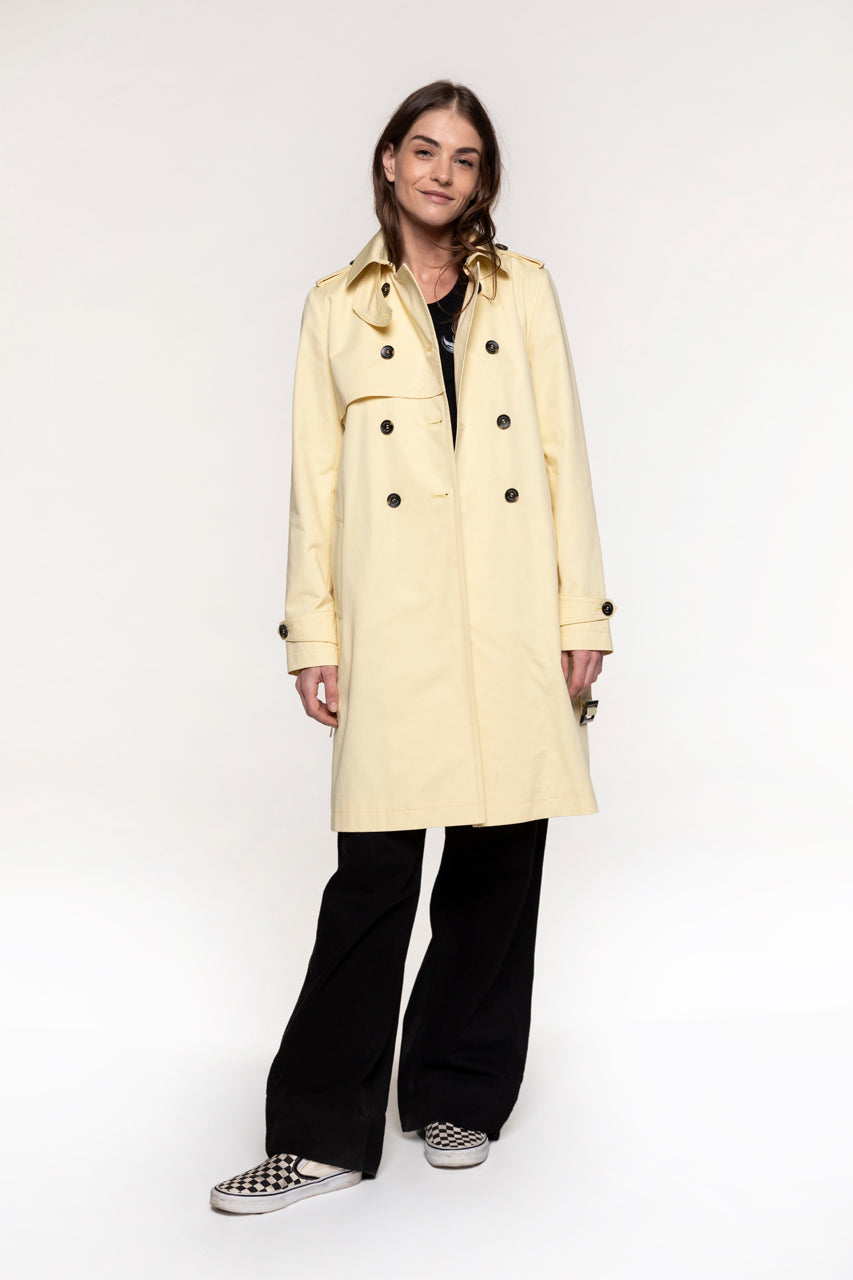 Authentic CHAMAS trench coat in light yellow pure cotton-Authentic trench coat in light yellow pure cotton