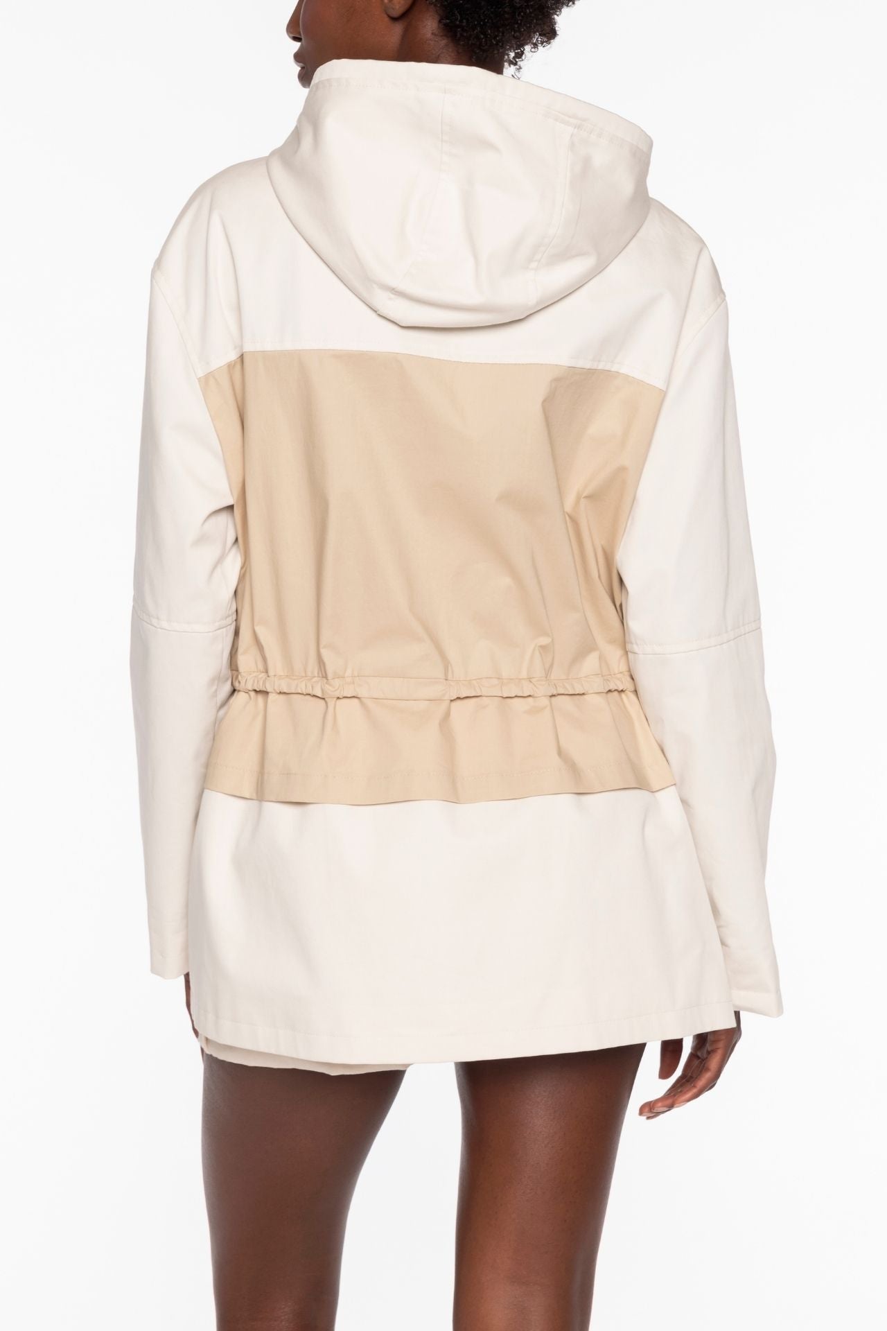 AMIRAT Parka-Two-tone oversized cream parka