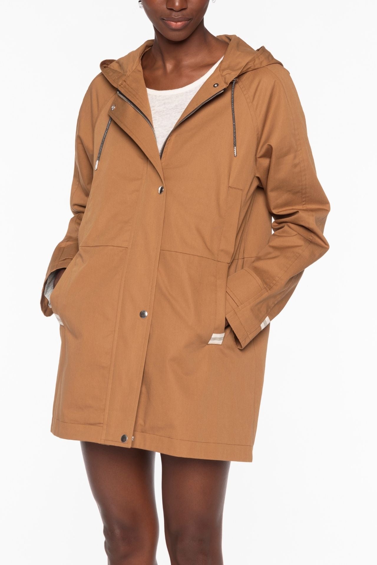 LOCRONAN Parka-Hooded parka in pure caramel cotton