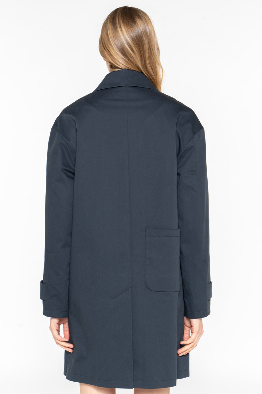 Clean DAX-Redding coat in pure premium cotton in navy blue