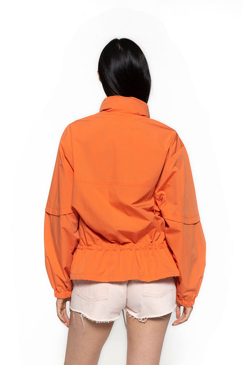 Short oversize orange CHALIEU parka-Short oversized orange cotton parka