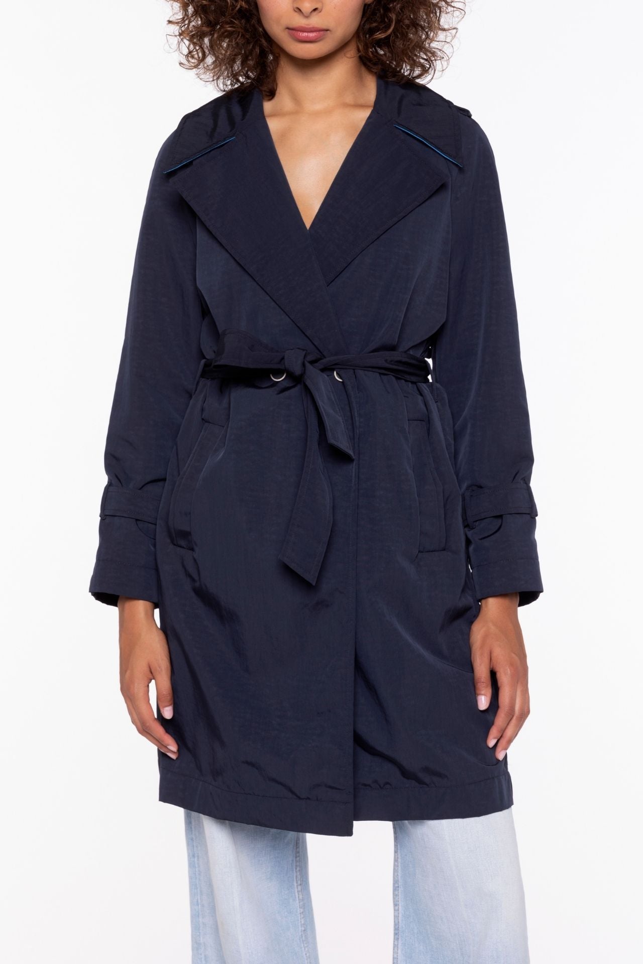 Trench ESPALION-Trench oversize ceinturé bleu marine