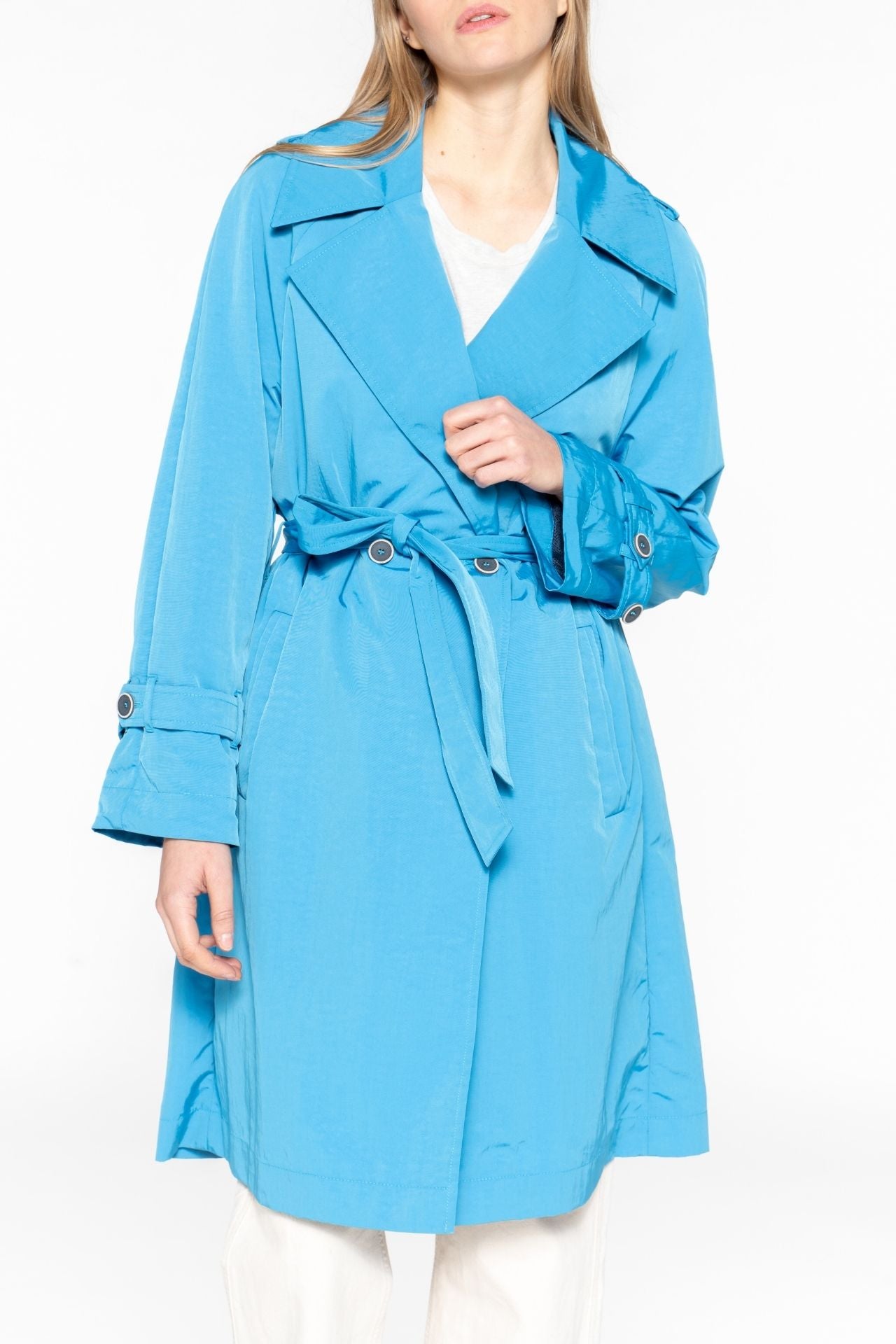 ESPALION Trench - Electric blue belted oversized trench coat