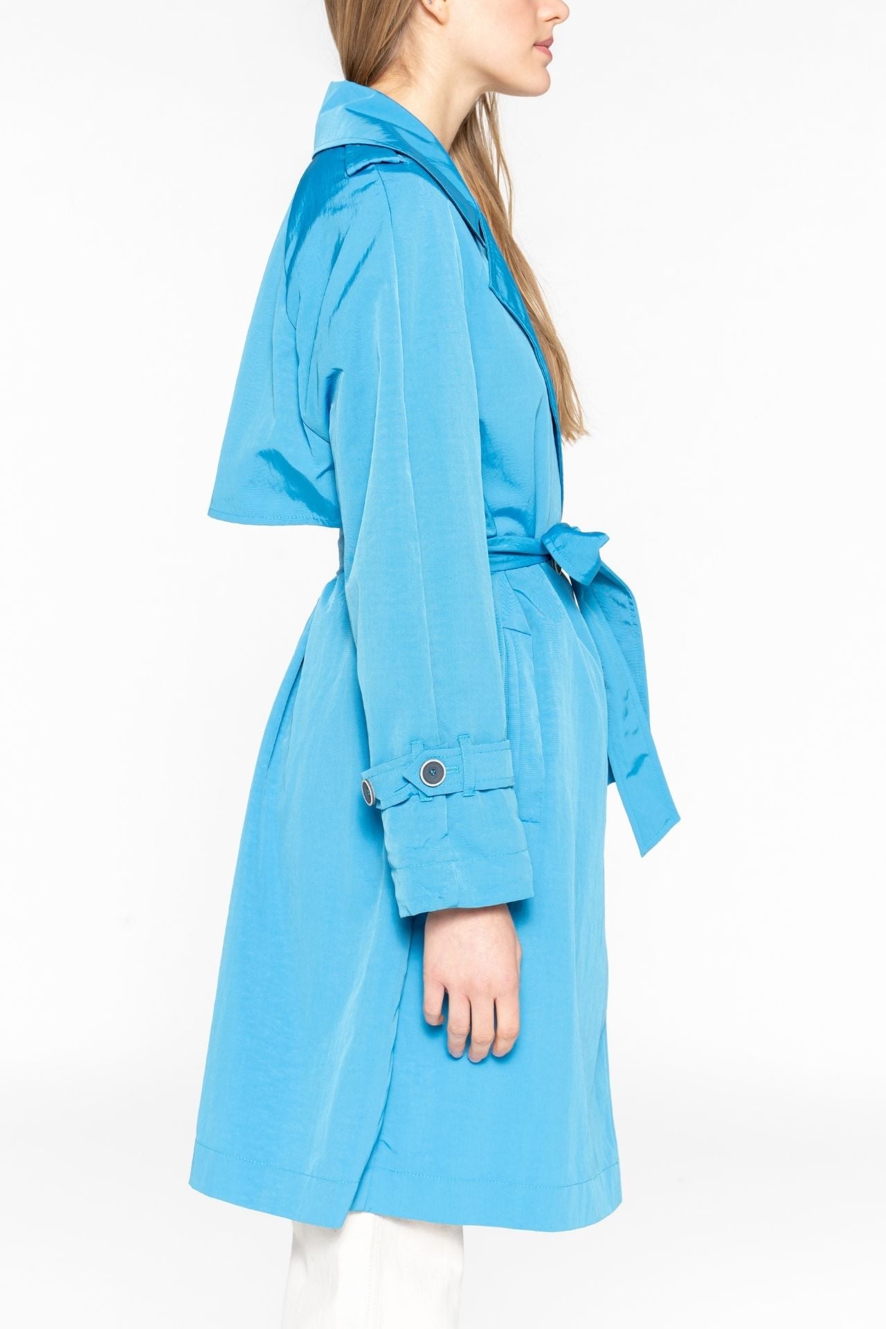 ESPALION Trench - Electric blue belted oversized trench coat