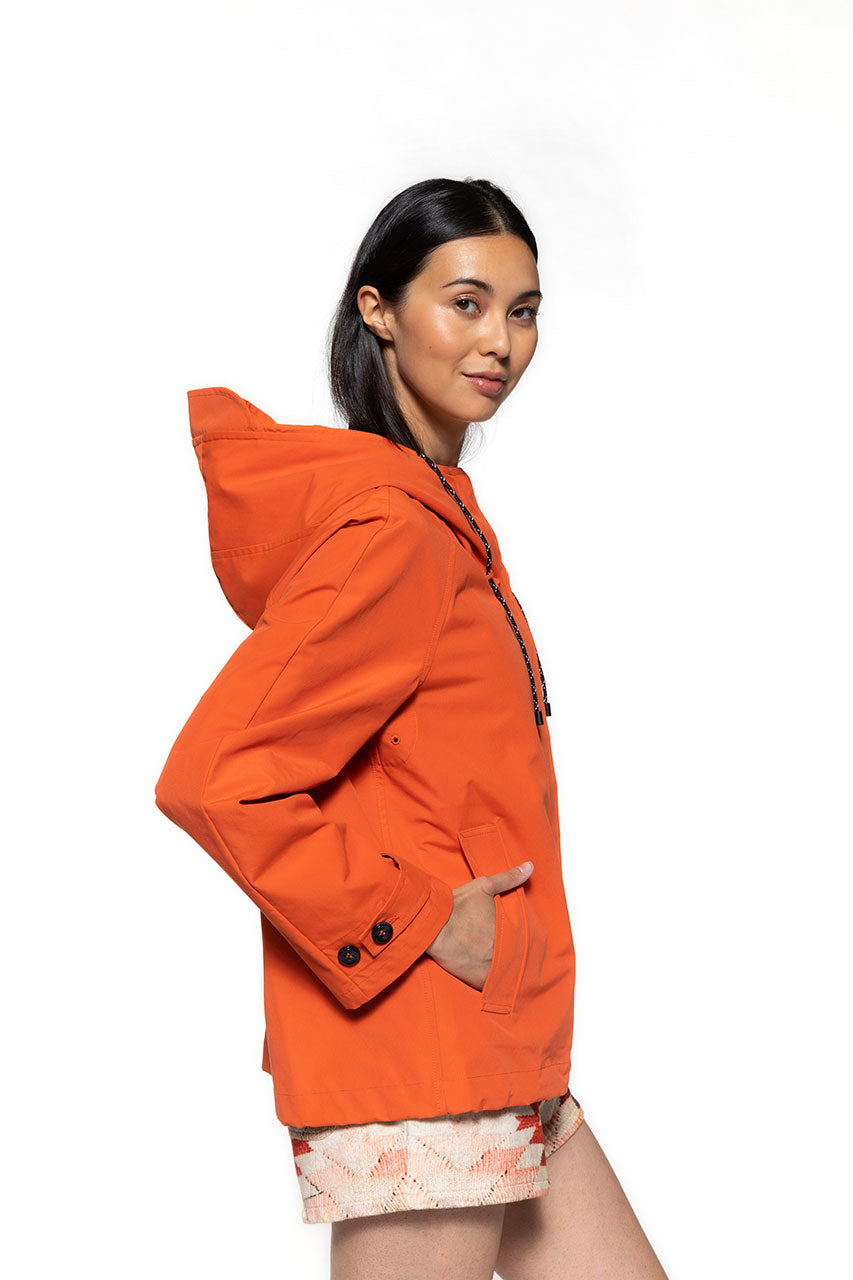 Parka courte TANZAC orange-Parka courte en coton orange