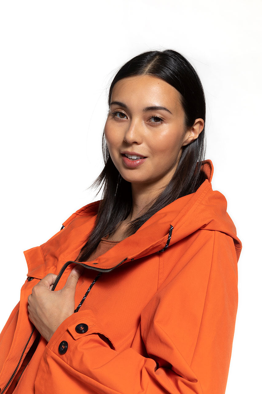 Parka courte TANZAC orange-Parka courte en coton orange