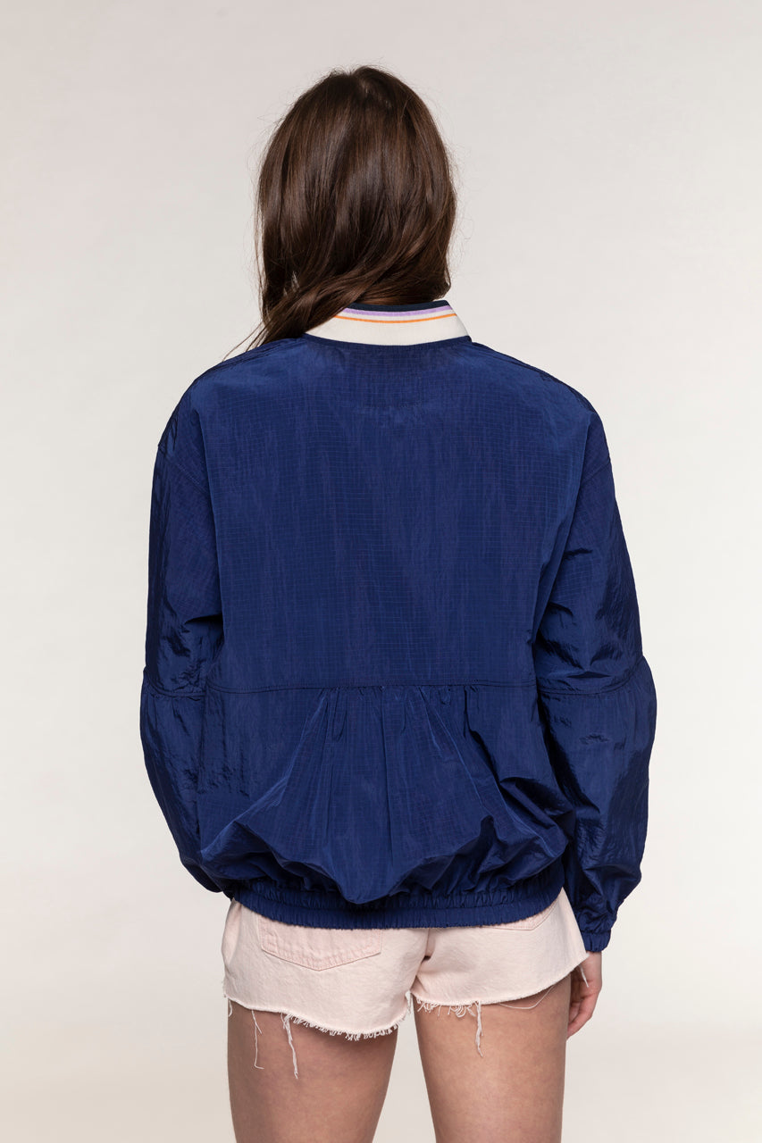 Light bombers BROCOURT navy blue-Light bombers with navy blue ribbed collar