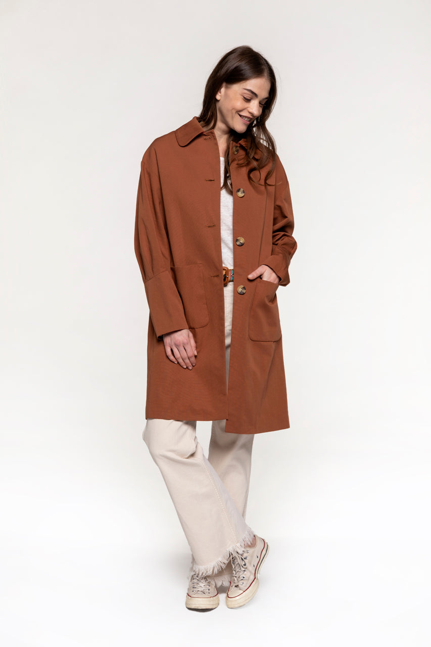 CONDETTE iced brown redding spirit coat-Iced brown cotton redding spirit coat