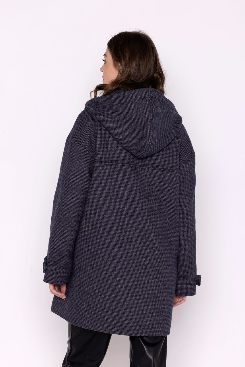 Parka ROANNE-Oversized quilted parka with navy checks