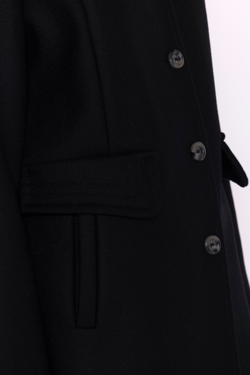 FLEURIE coat-Preppy coat in black wool cloth