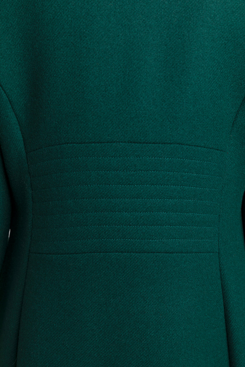 FLEURIE coat-Preppy coat in green woolen cloth