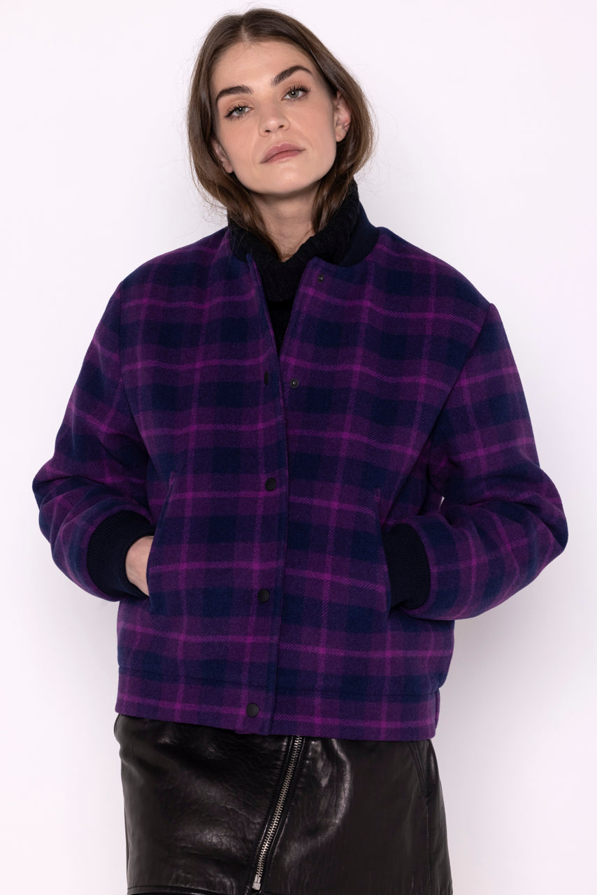 YOLET-Bombers padded bomber with purple checks