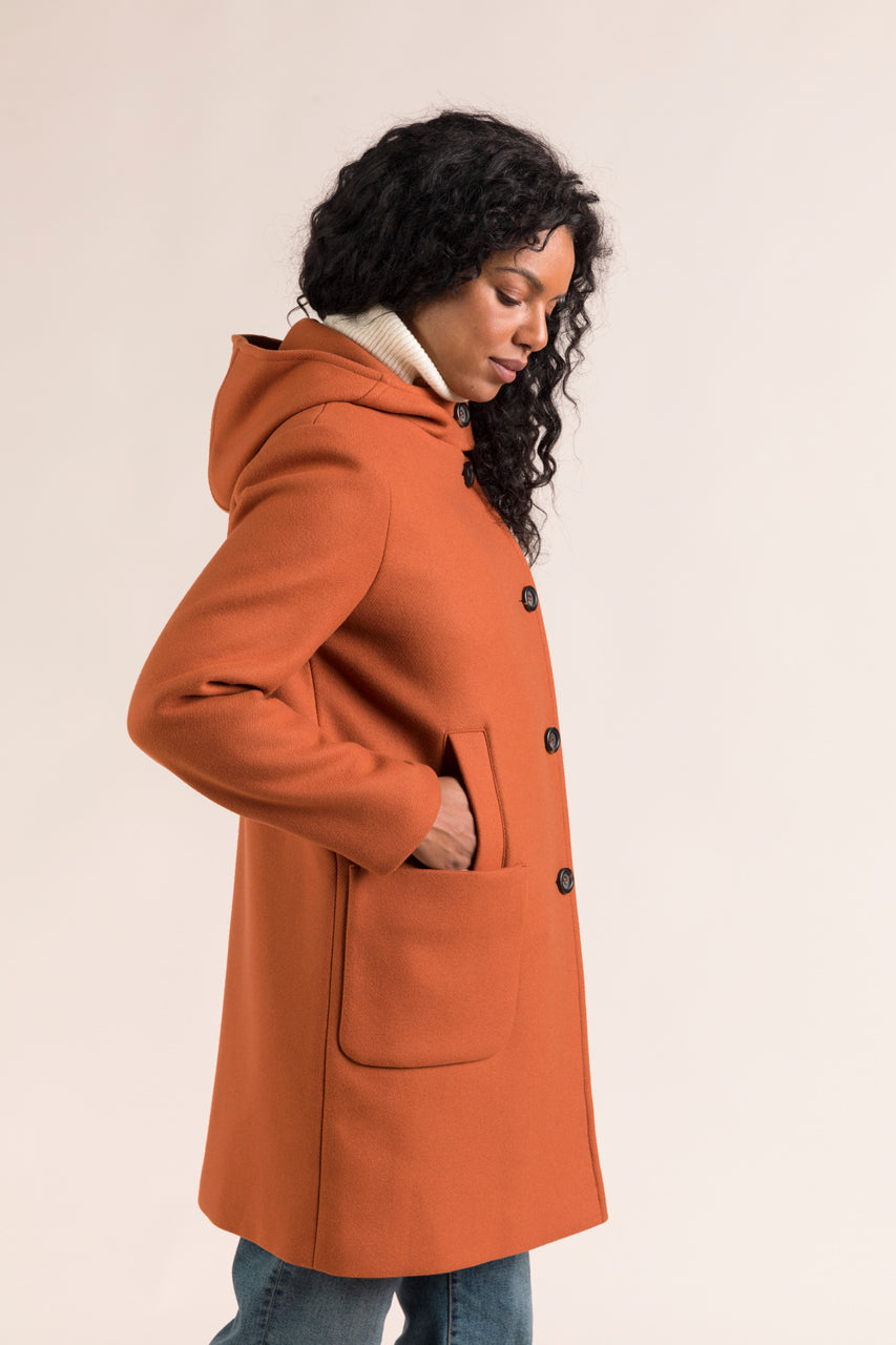 CHAMBLET Parka-Parka in orange wool duffle style