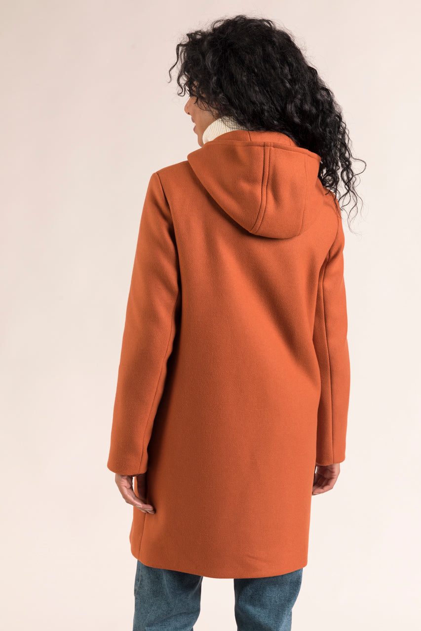 CHAMBLET Parka-Parka in orange wool duffle style