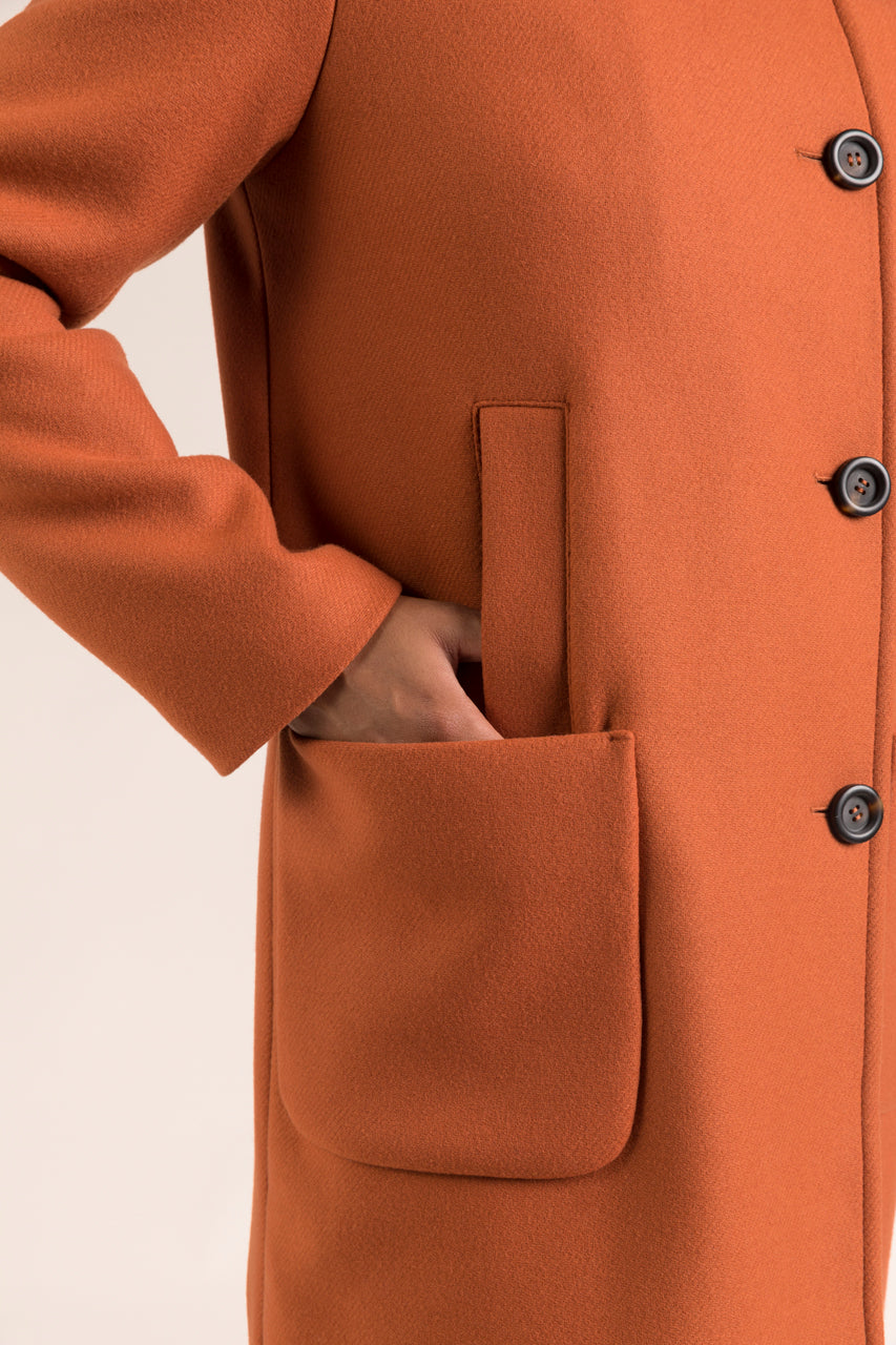 CHAMBLET Parka-Parka in orange wool duffle style