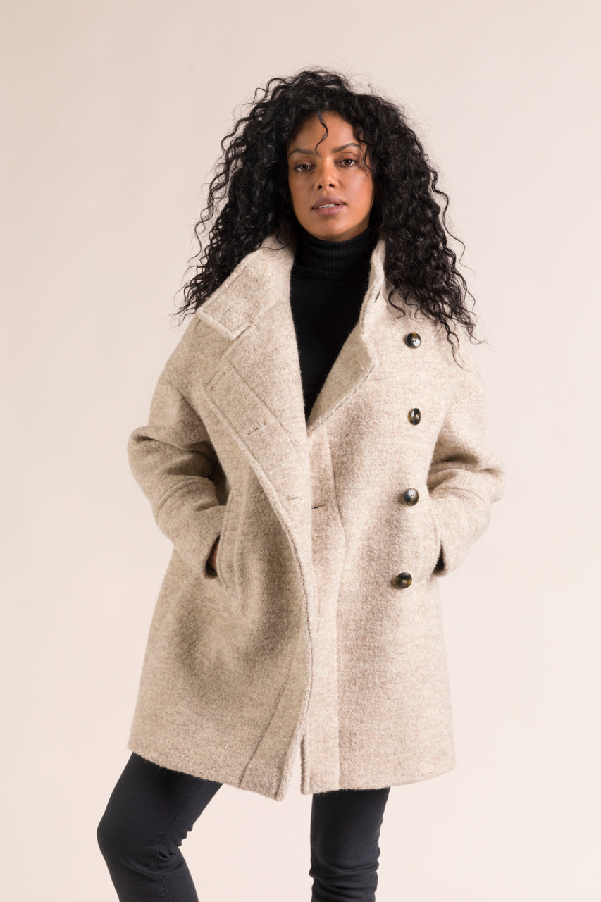 UPIE coat-Oversized beige alpaca coat