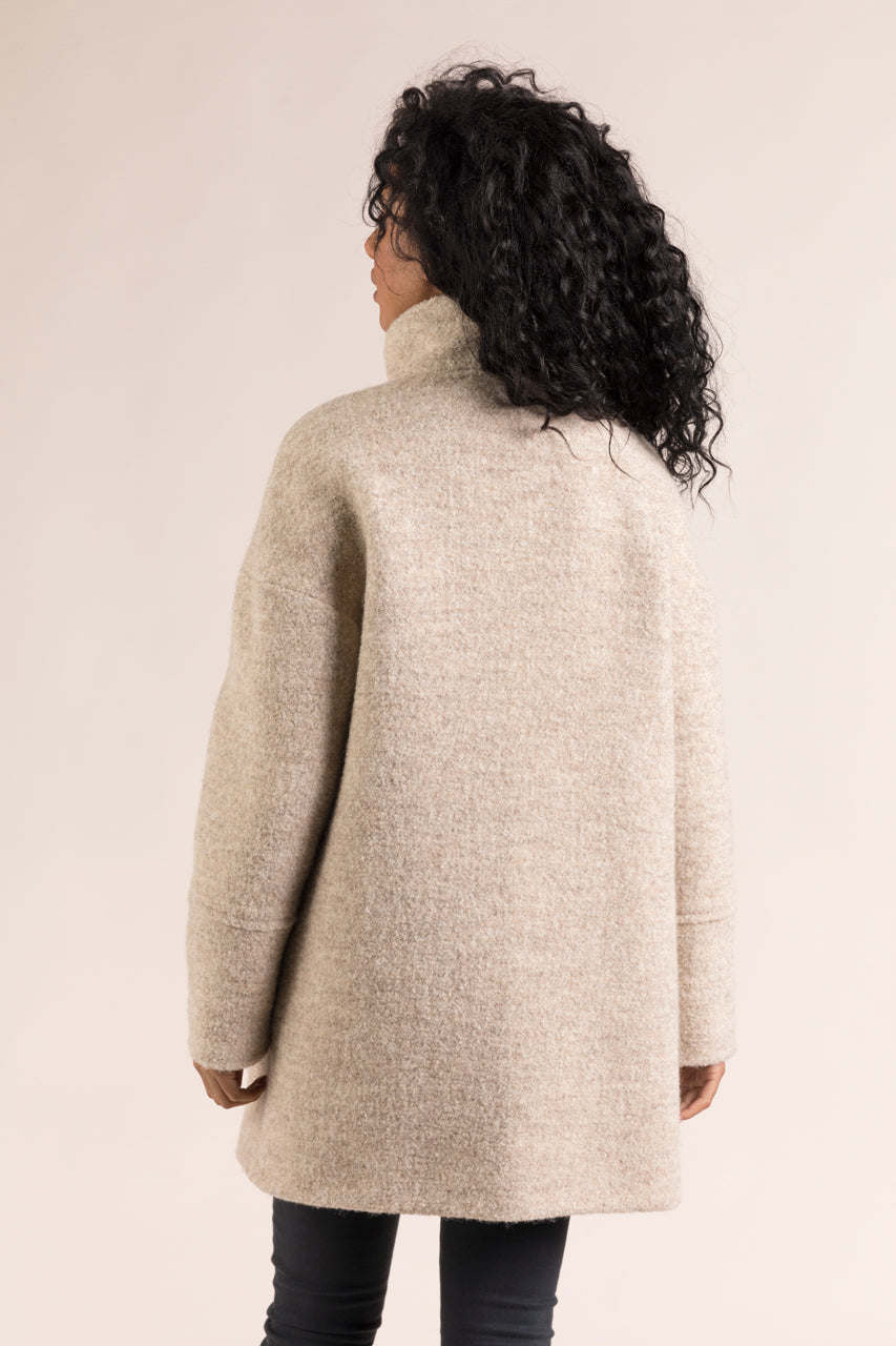 UPIE coat-Oversized beige alpaca coat