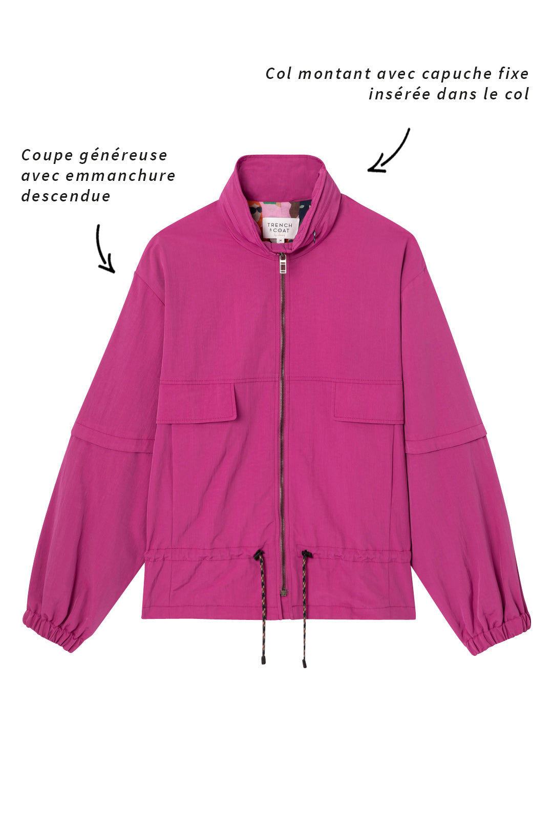 Blouson CHALIEU-Blouson court généreux fuschia