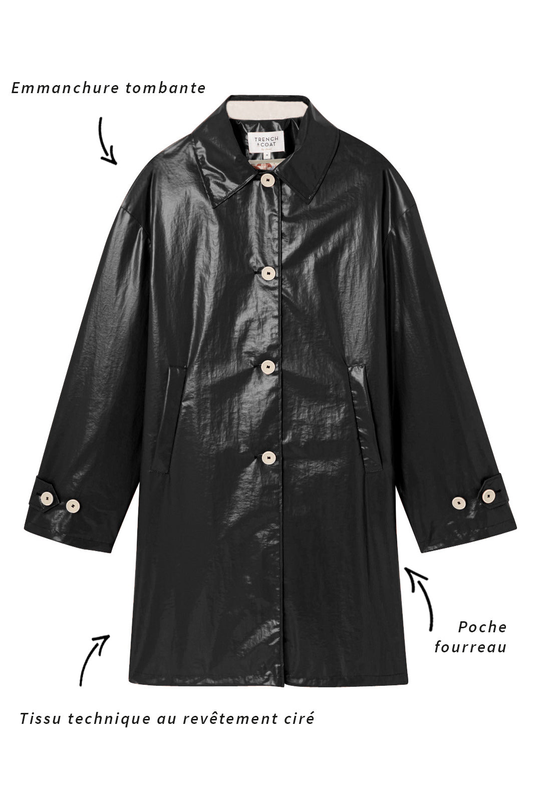DAX-Redding refined black waxed style coat