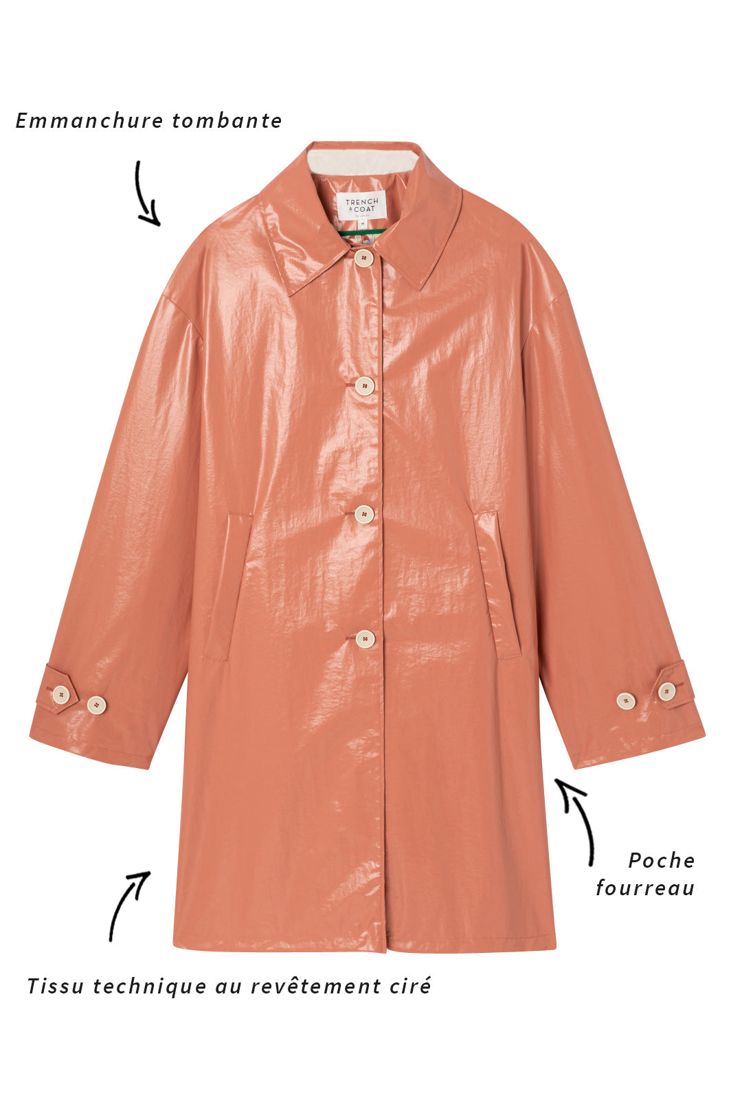 DAX-Redding refined pink waxed style coat