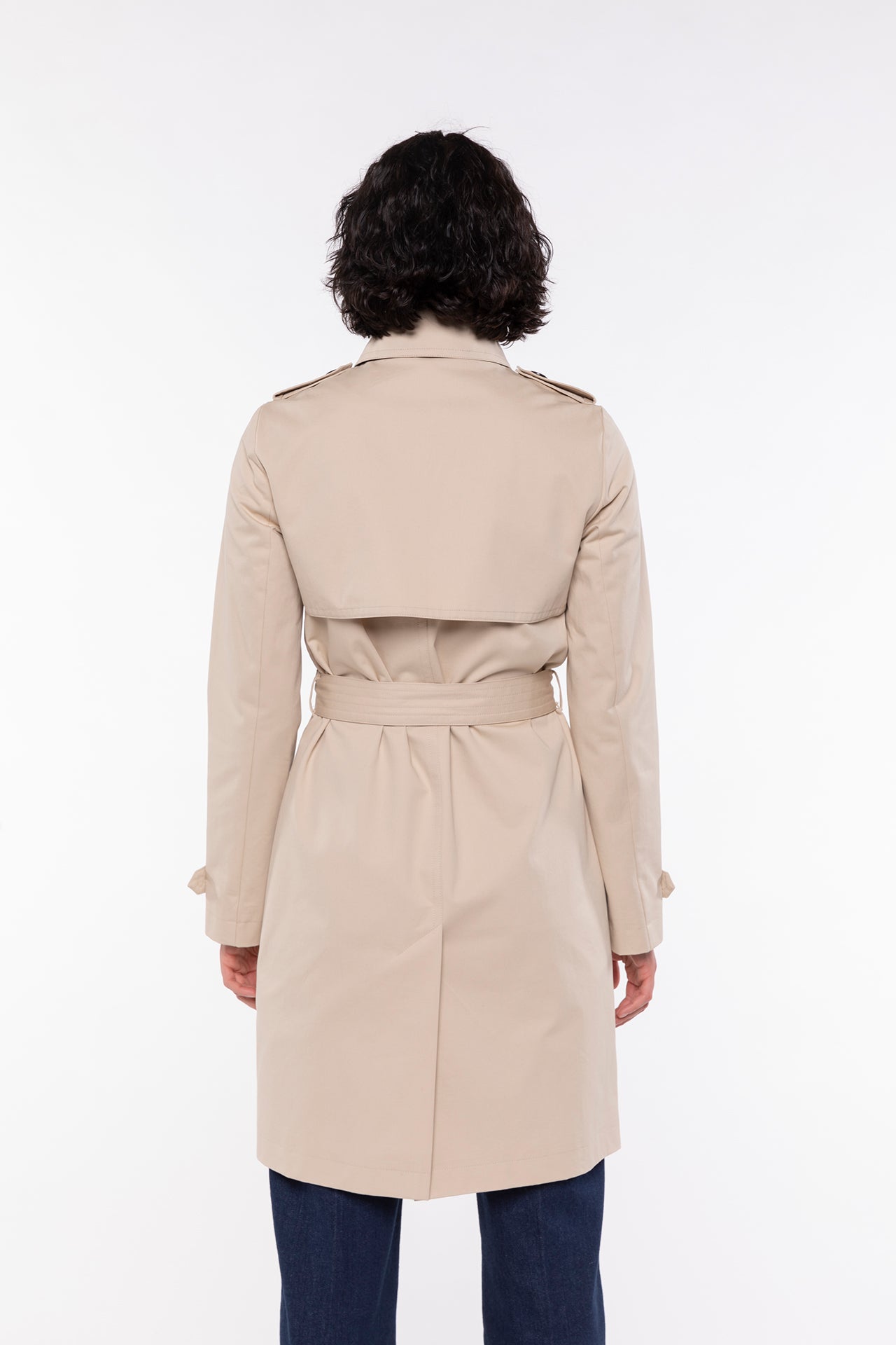 CHAMAS Trench-Authentic trench in pure beige cotton