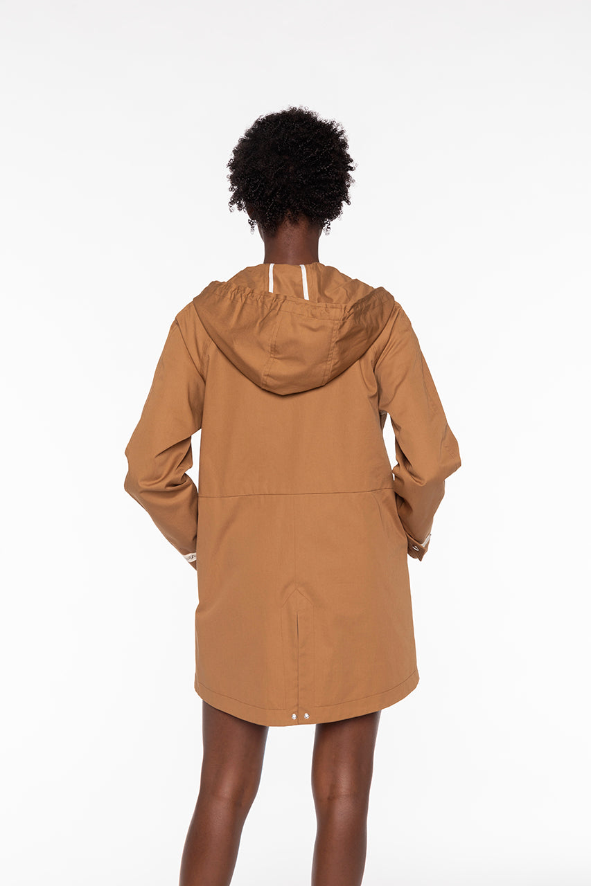 LOCRONAN Parka-Hooded parka in pure caramel cotton