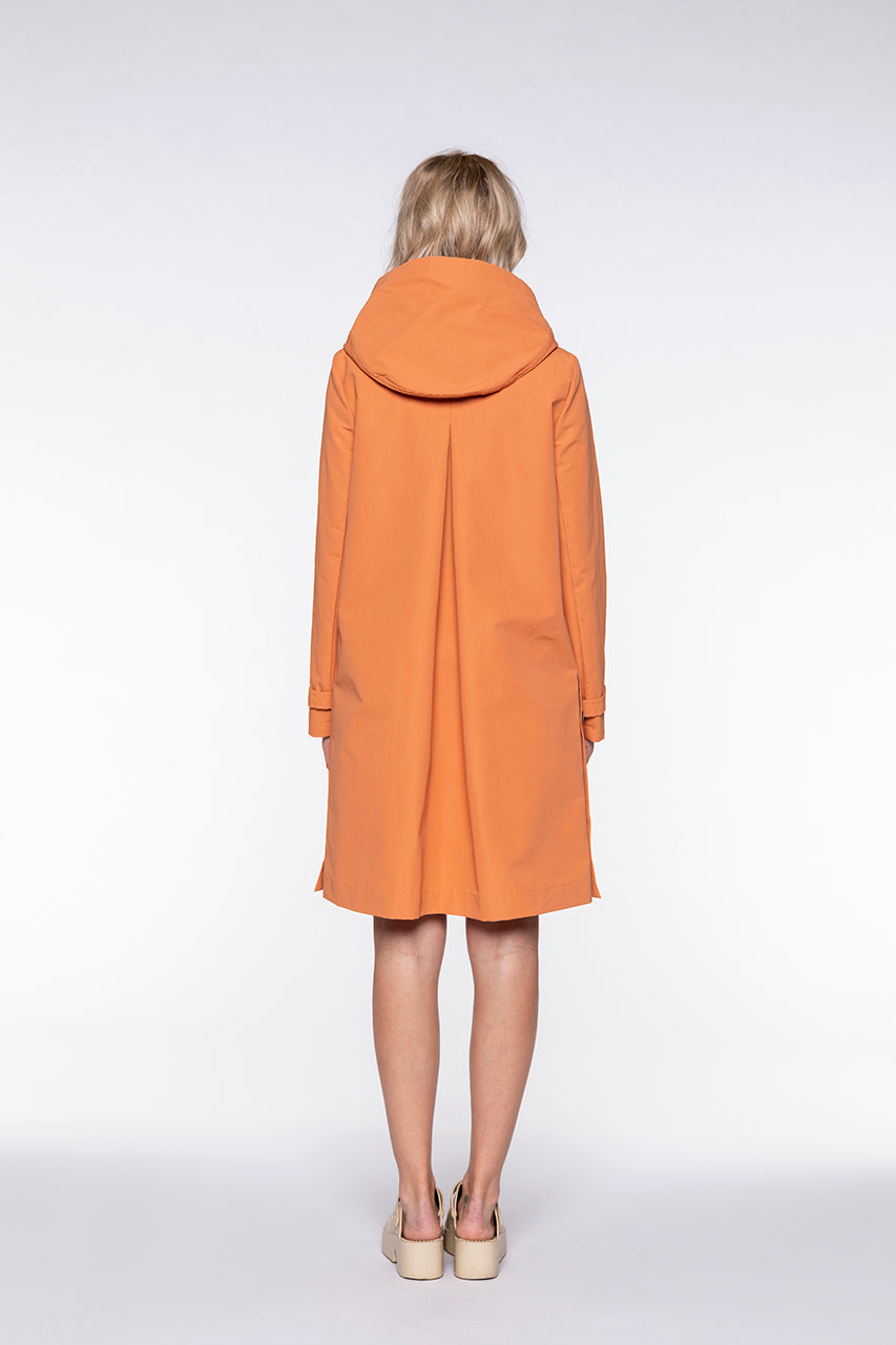 BASSANE-Retro-style redding coat in orange cotton blend