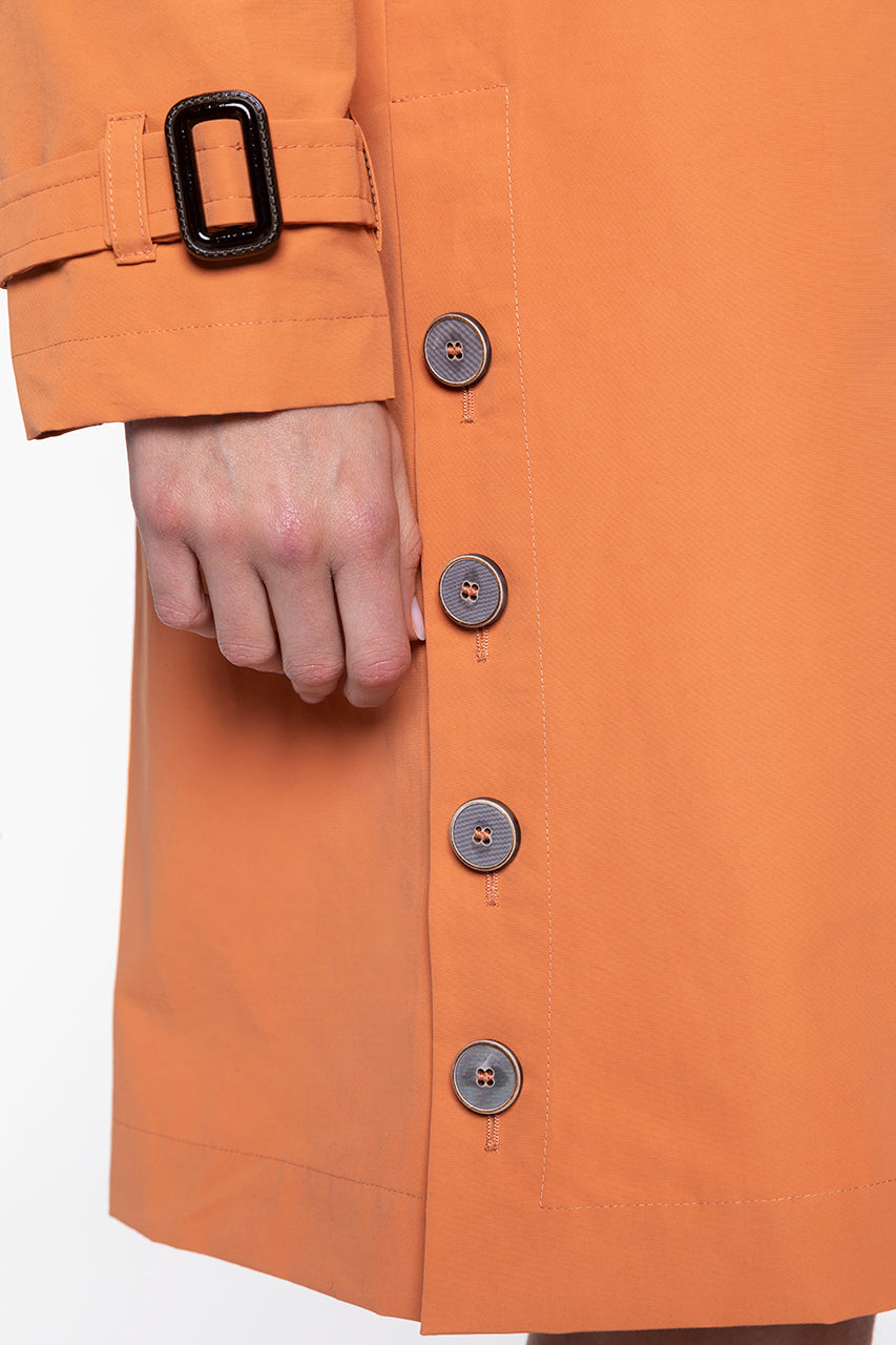 BASSANE-Retro-style redding coat in orange cotton blend