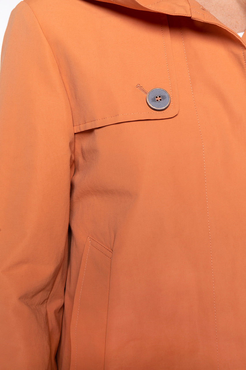 BASSANE-Retro-style redding coat in orange cotton blend