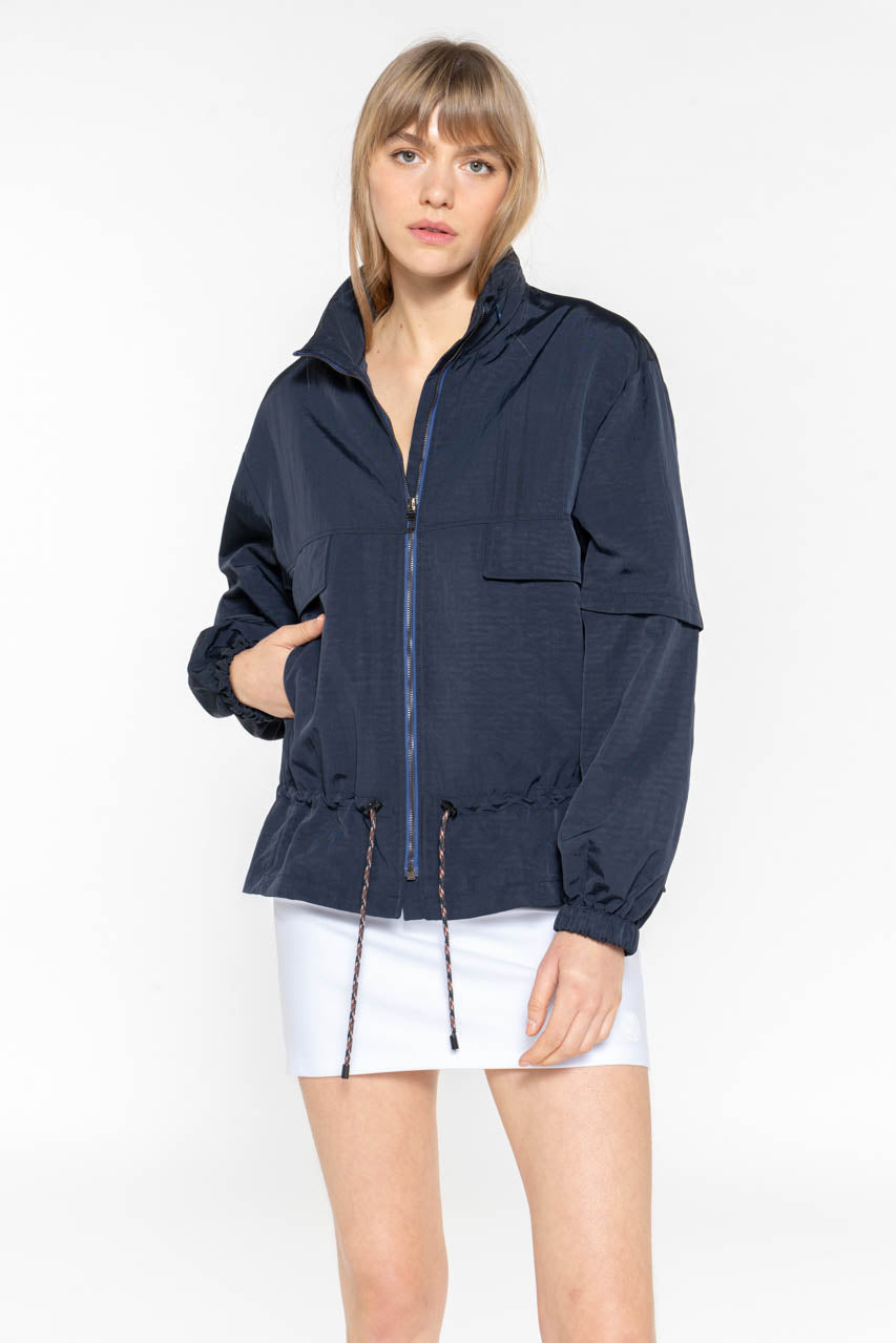 CHALIEU jacket-Generous navy blue short jacket