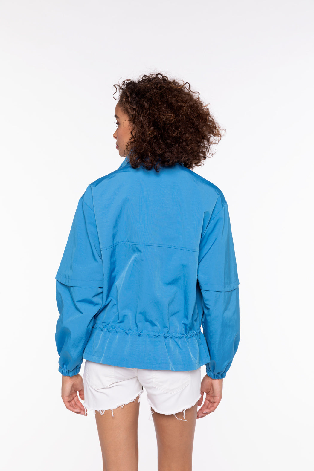 Blouson CHALIEU-Blouson court généreux bleu électrique