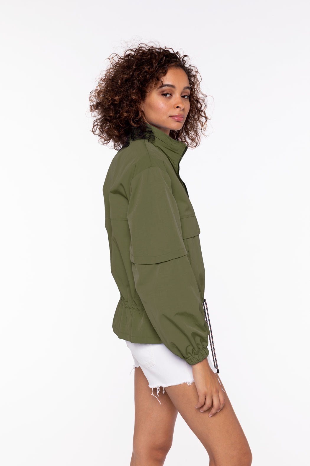 CHALIEU jacket-Generous short khaki jacket