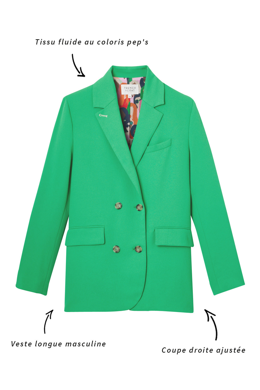 MANOU jacket-Long green men's jacket