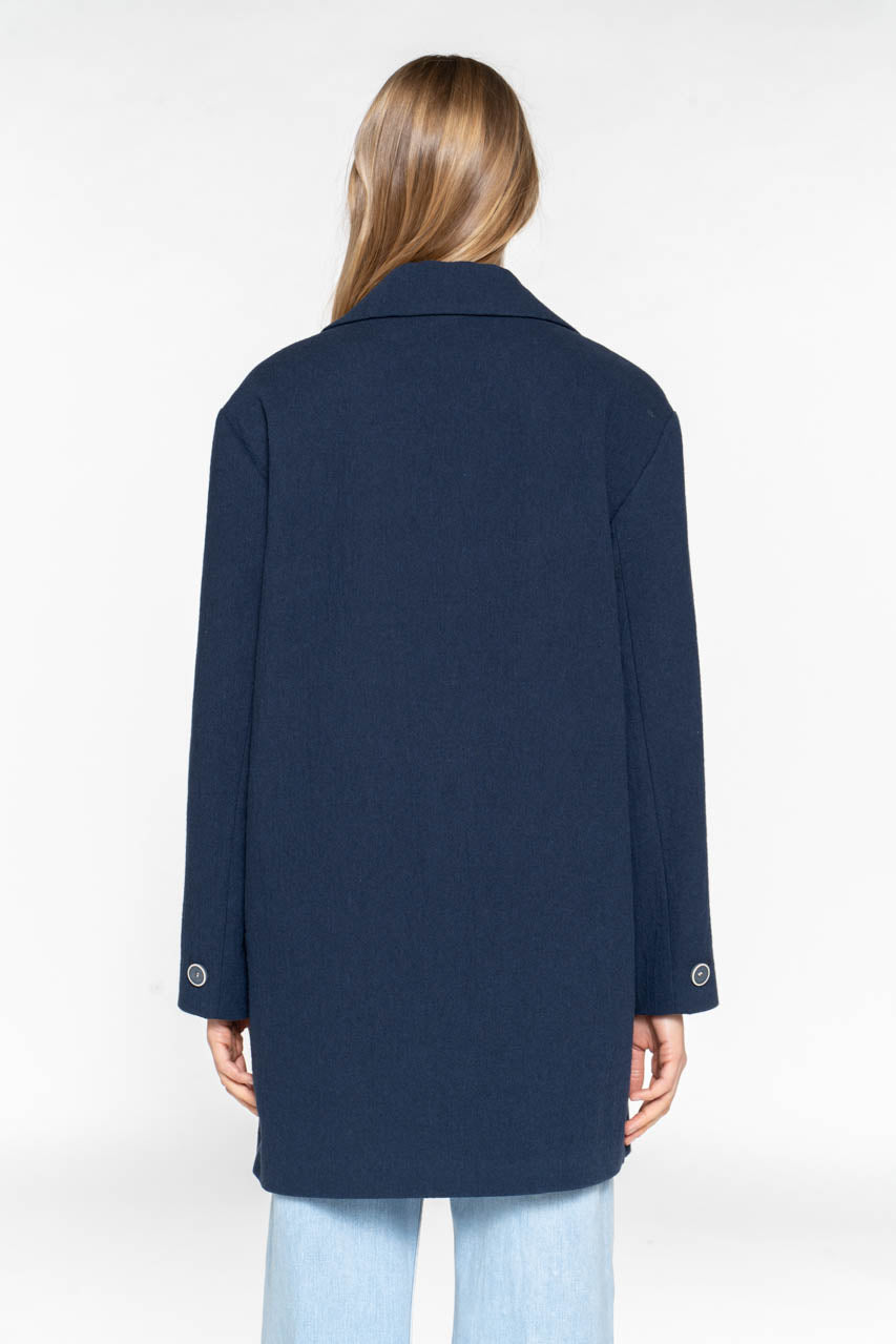 CLISSON jacket-Generous navy blue cotton jacket