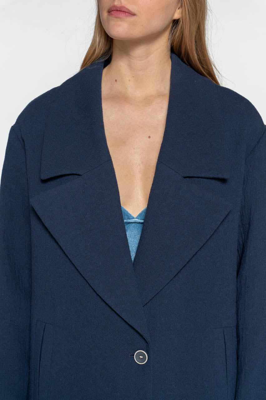CLISSON jacket-Generous navy blue cotton jacket